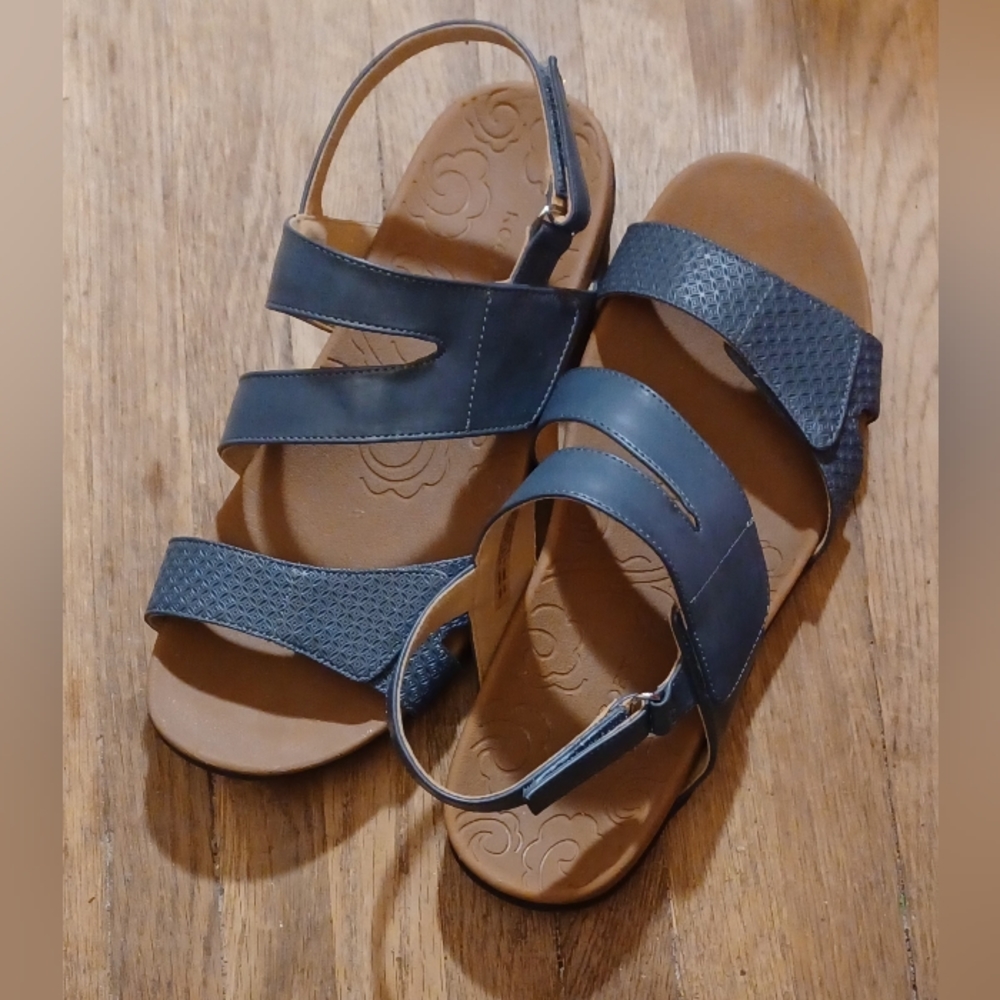 Rockport Womens Blue Size 8 Ridge Adjustable Asymmetrical Sandal